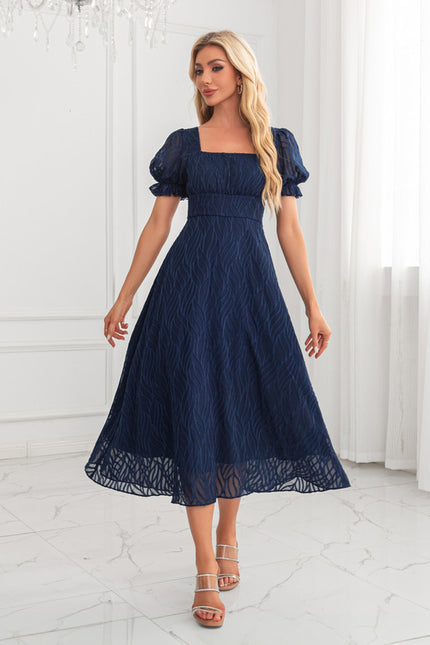 Robe Midi Rose À Motifs - gallery 3