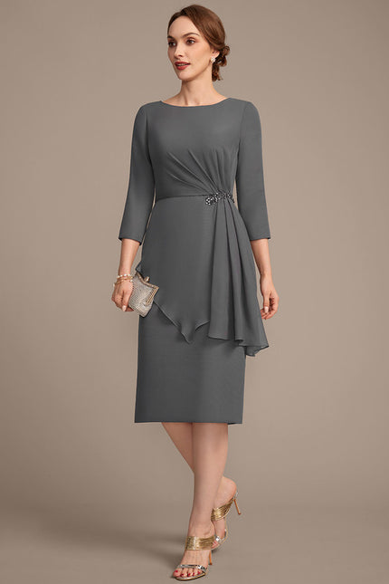 Robe Midi Marine Élégante - gallery 3
