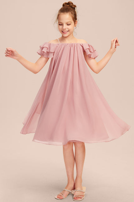 Robe Midi Chiffon Rosée