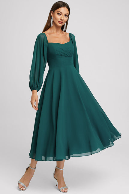 Robe Midi Mousseline Émeraude - gallery 1