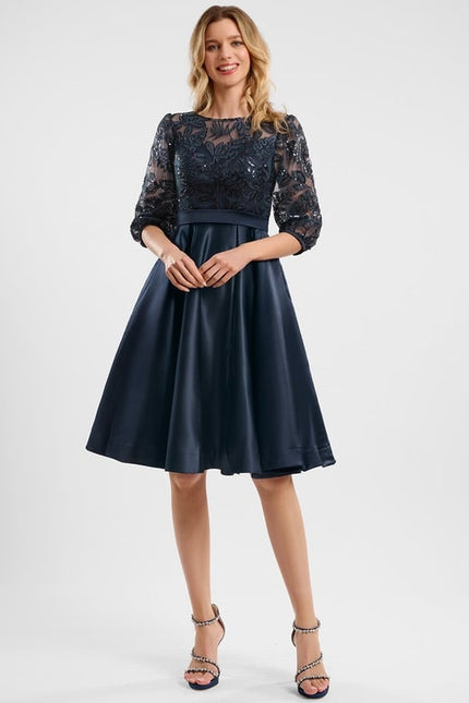 Robe De Soiree Midi Manche Longue - gallery 1