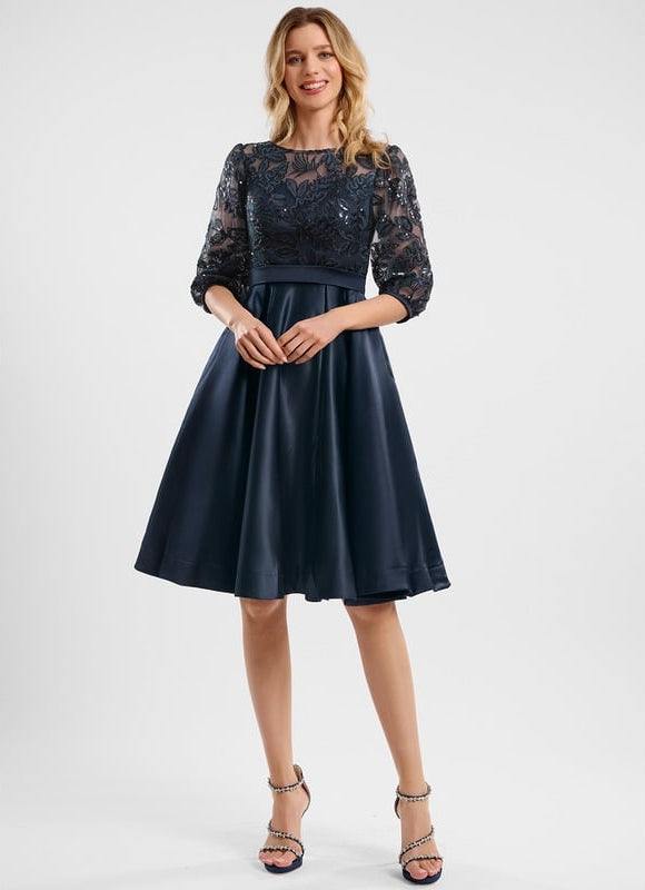 Robe De Soiree Midi Manche Longue - gallery 1