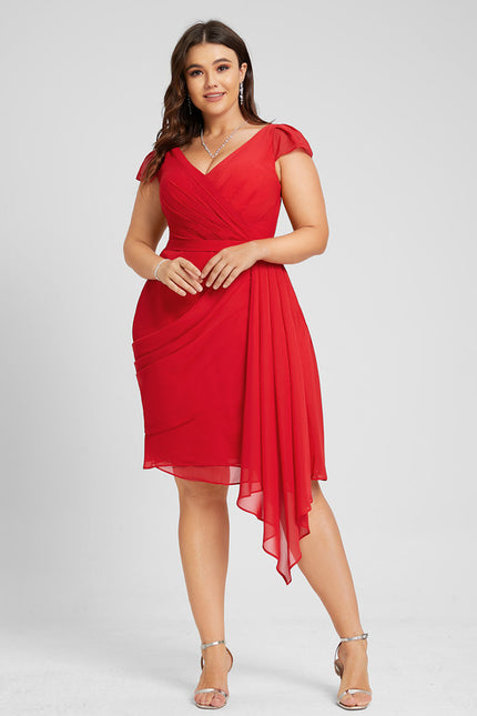 Robe Midi Rouge Éthérée - gallery 7