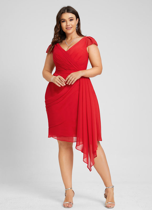 Robe Midi Rouge Éthérée - gallery 7