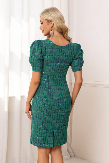 Robe Midi Scintillante Ajustée - gallery 1