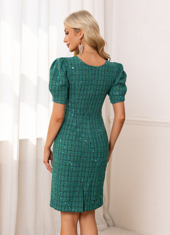 Robe Midi Scintillante Ajustée - gallery 1