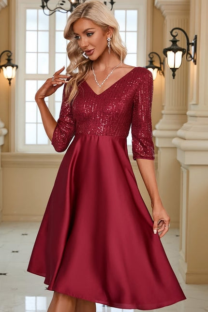 Robe Midi Éclat Rubis Satiné