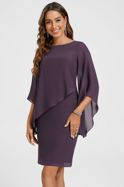 Robe Midi Drapée Prune - gallery 3