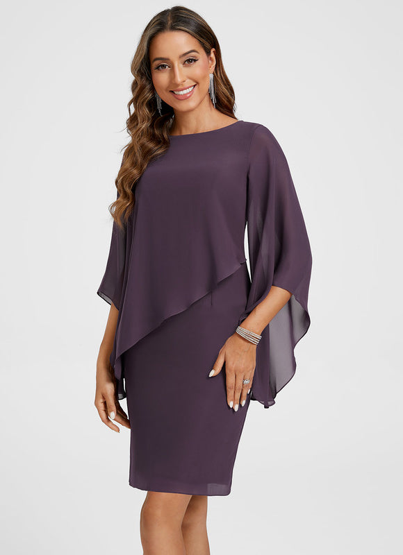 Robe Midi Drapée Prune - gallery 3