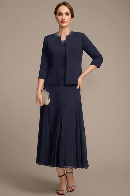 Robe Midi Veste Chic Mousseline - gallery 1