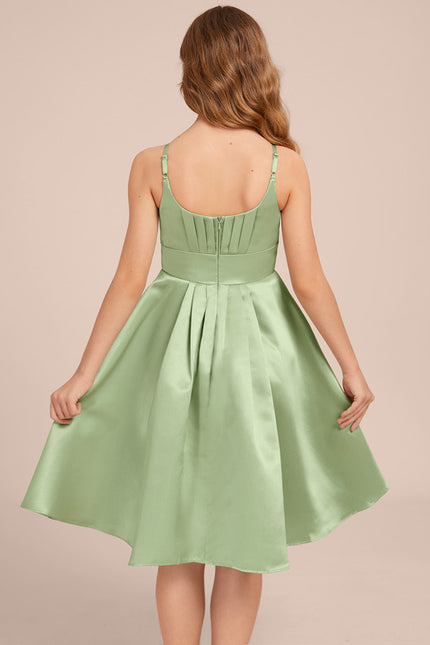 Robe Midi Satin Vert Tendre - gallery 1