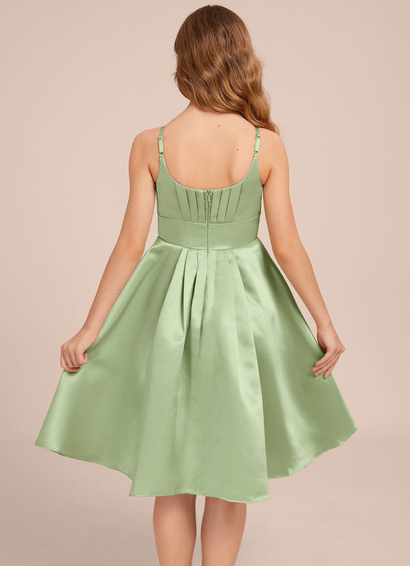 Robe Midi Satin Vert Tendre - gallery 1