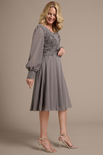 Midi Robe Fluide Habillée Pour Mariage - gallery 4