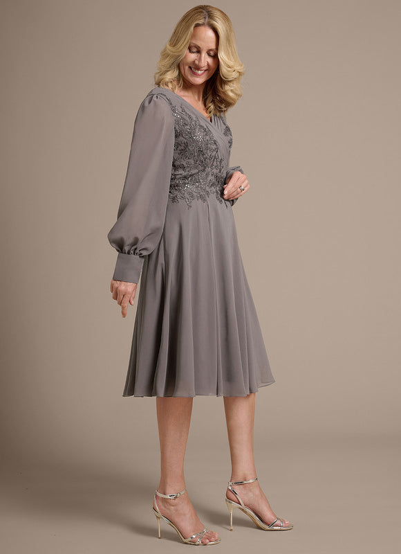 Midi Robe Fluide Habillée Pour Mariage - gallery 4