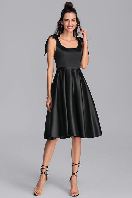 Robe Midi Satin Noir - gallery 3