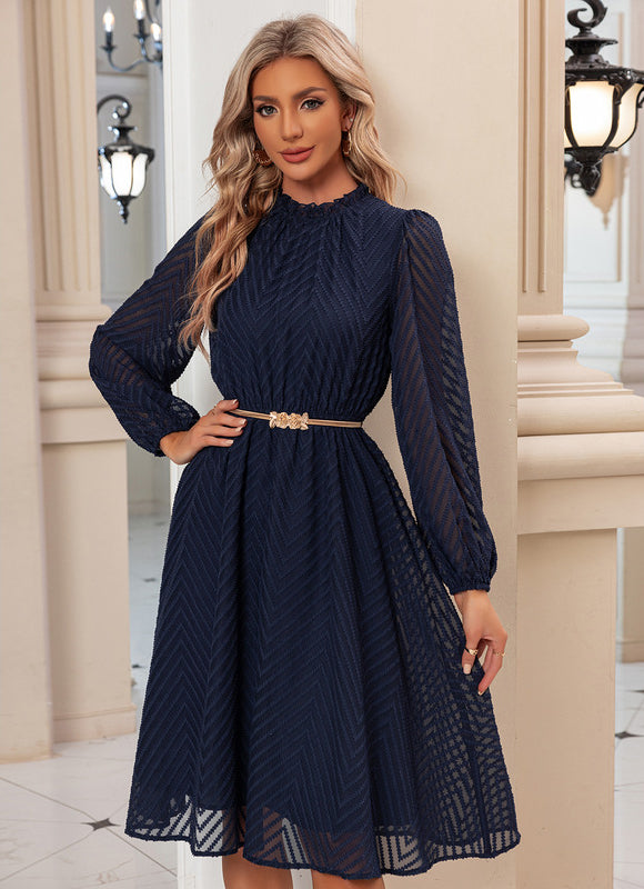 Robe Midi Chiffon Marine - gallery 5