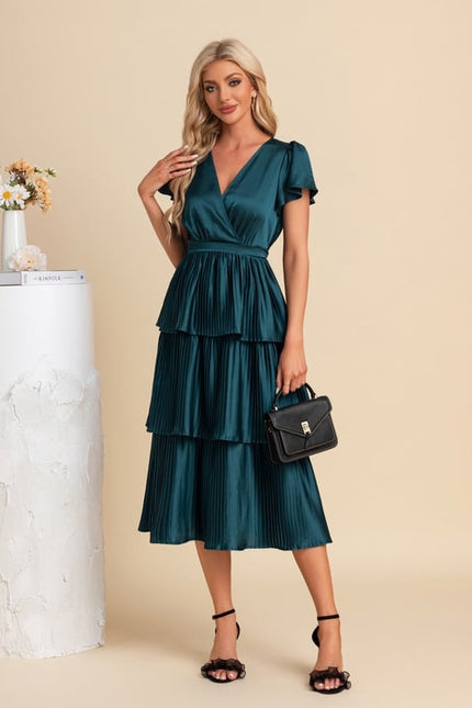 Robe Midi Plissée Satinée - gallery 6