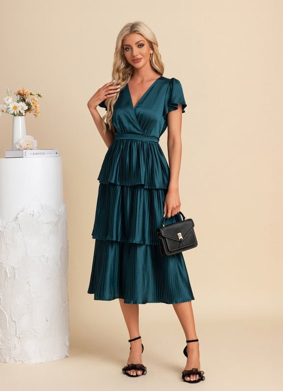 Robe Midi Plissée Satinée - gallery 6