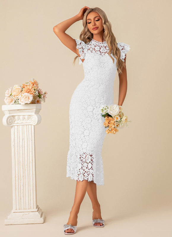 Robe Midi Céleste Dentelle - gallery 9