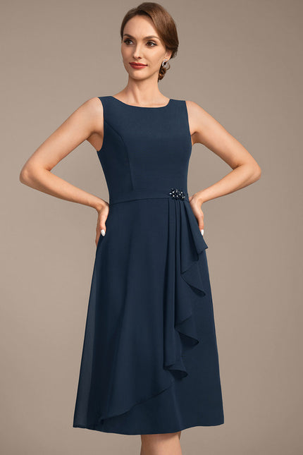 Robe Midi Marine Élégante - gallery 6