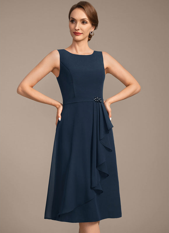 Robe Midi Marine Élégante - gallery 6