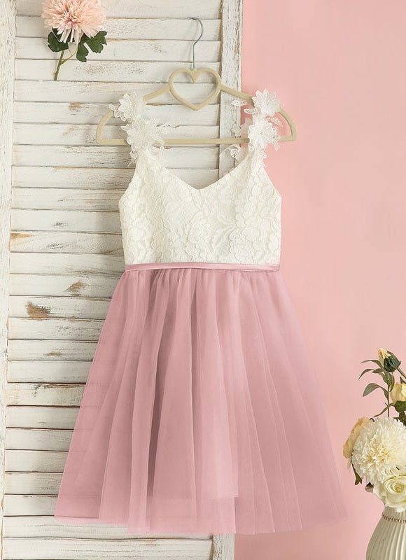 Robe Midi Enfant Dentelle Blanche - gallery 2