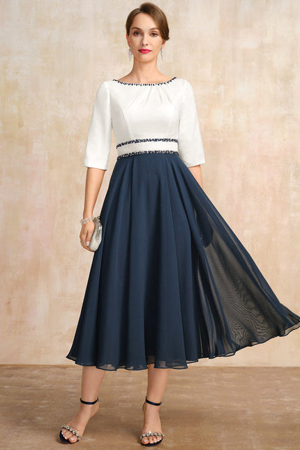 Robe Midi Élégante Marine