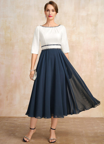 Robe Midi Élégante Marine