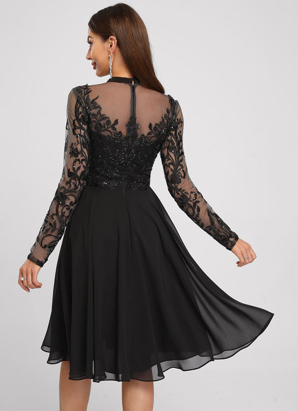 Robe Midi Grise Éclatante - gallery 1