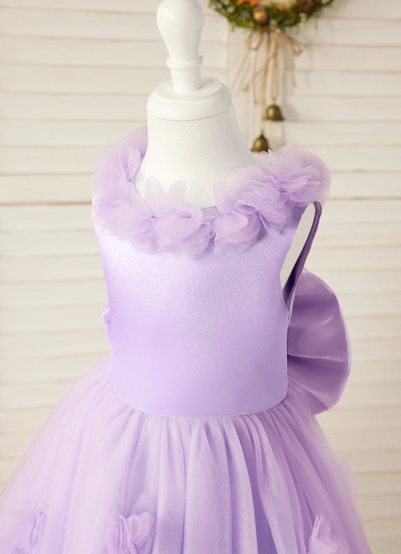 Robe Midi Lilas Tulle Fleurs - gallery 3