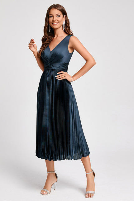 Robe Midi Satinée Plissée - gallery 4
