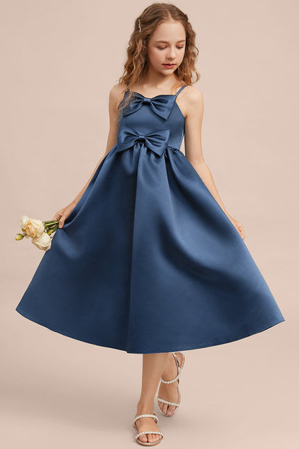 Robe Midi Satin Bleu Foncé