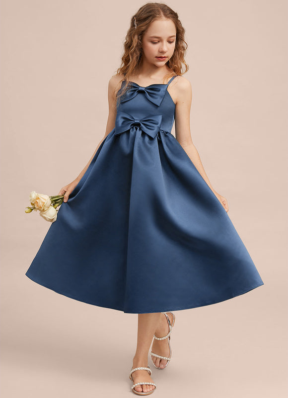 Robe Midi Satin Bleu Foncé