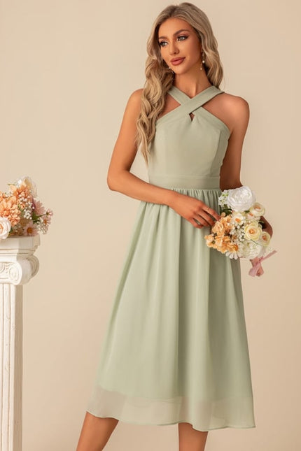 Robe Midi Chiffon Vert