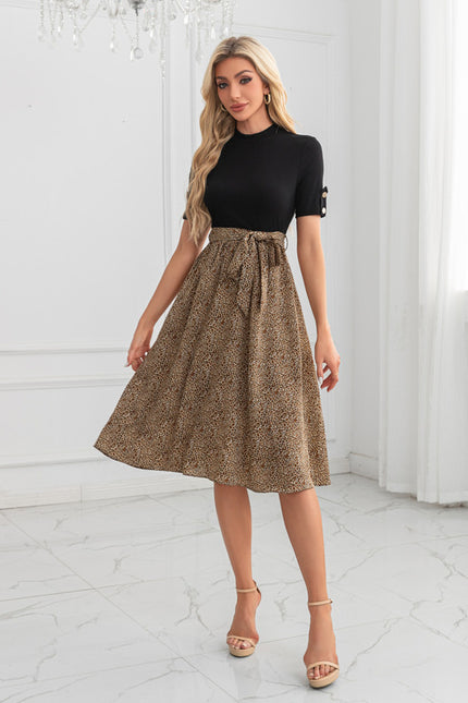 Robe Midi Évasée Imprimée Léopard - gallery 3