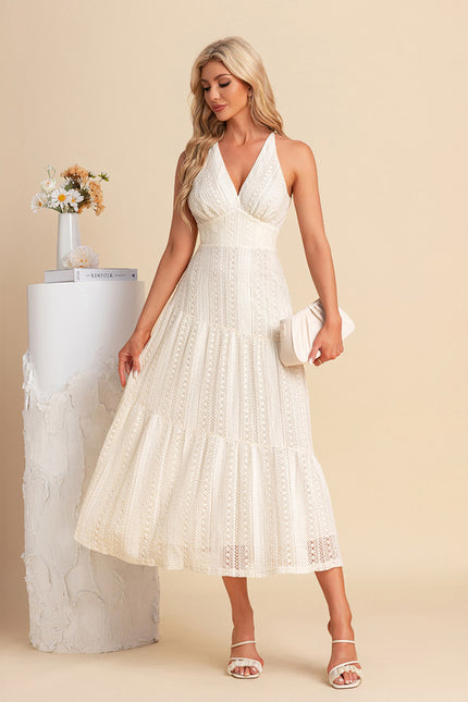 Robe Midi Évasée En Crochet - gallery 1