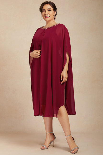Robe Midi Ailée Bordeaux - gallery 7