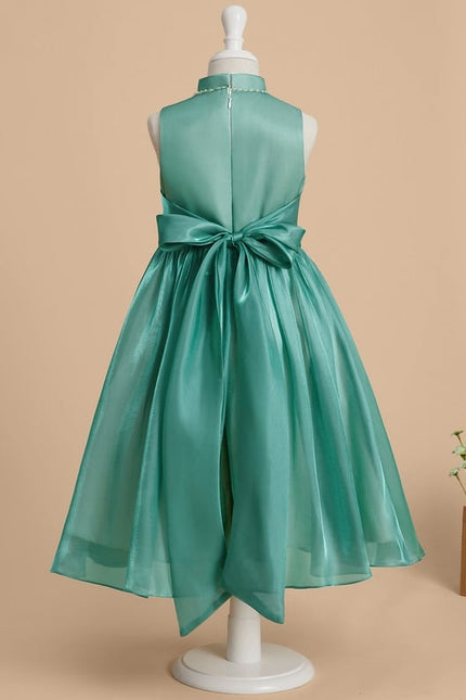 Robe Midi Satin Turquoise - gallery 3