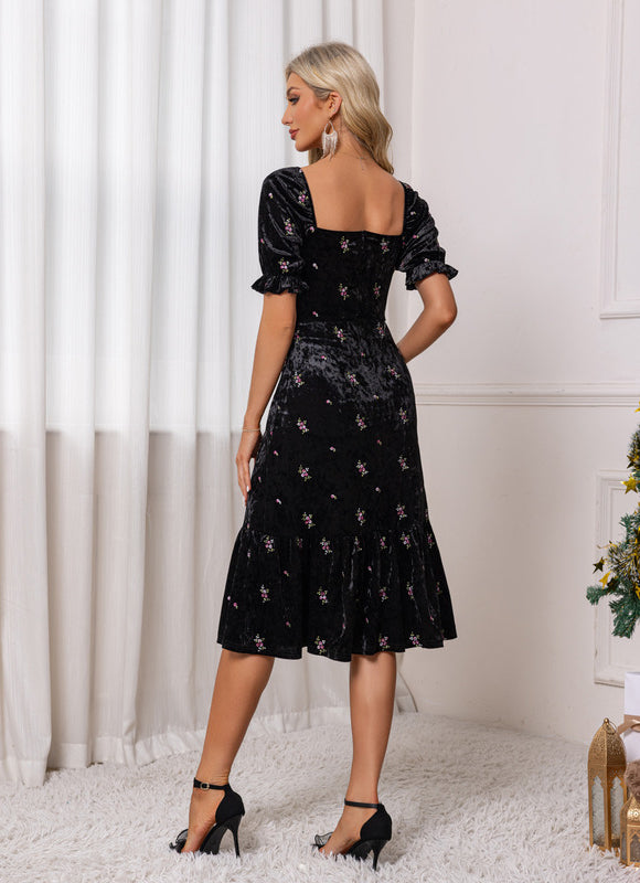 Robe Midi Velours - gallery 1