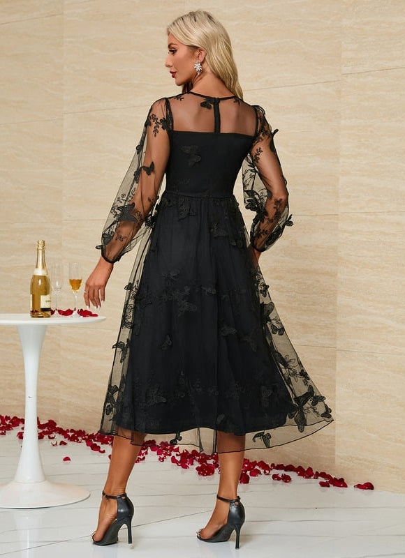 Robe Midi Ébène Envoûtante - gallery 1
