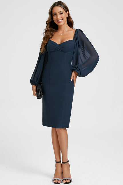 Robe Midi Bleu Nuit Élégante - gallery 1