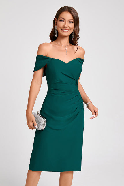 Robe Midi Émeraude Drapée - gallery 4