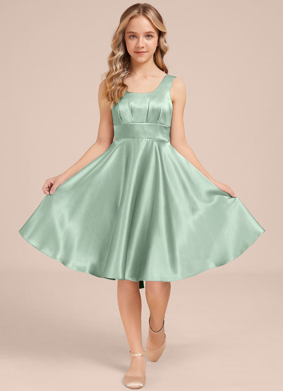 Robe Midi Satinée Verte - gallery 1