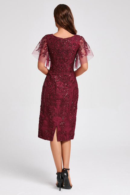 Robe Midi Bordeaux Pailletée - gallery 5