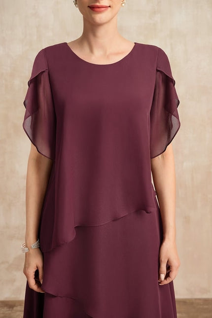 Robe Midi Cascade Bordeaux - gallery 3