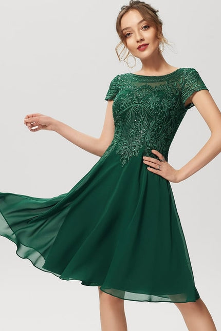 Robe Midi Grise Éclatante - gallery 1