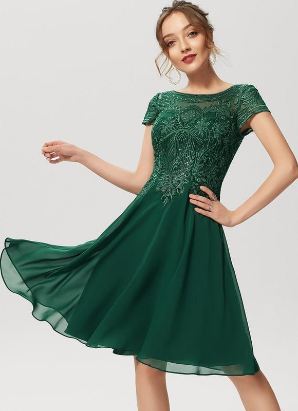 Robe Midi Grise Éclatante - gallery 1