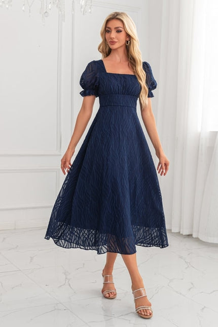 Robe Midi Rose À Motifs - gallery 5