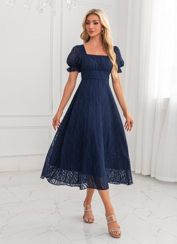 Robe Midi Rose À Motifs - gallery 5