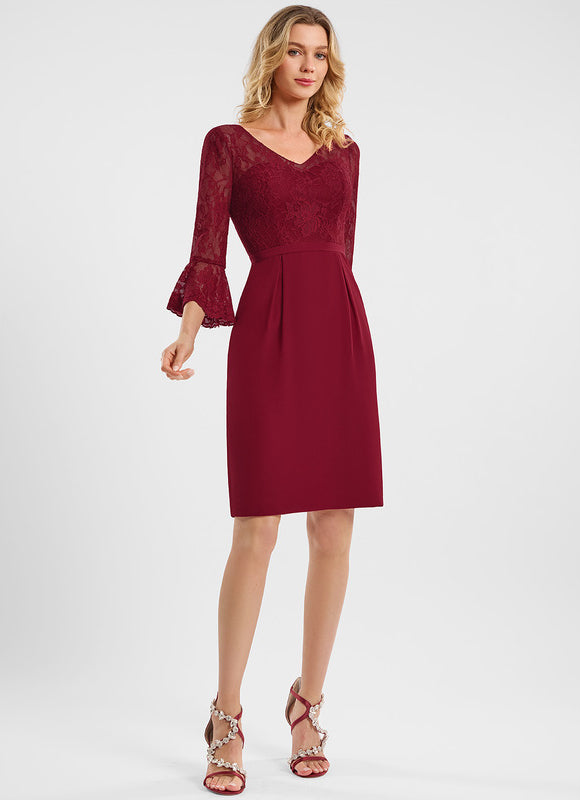 Robe Midi Bordeaux Dentelle - gallery 2